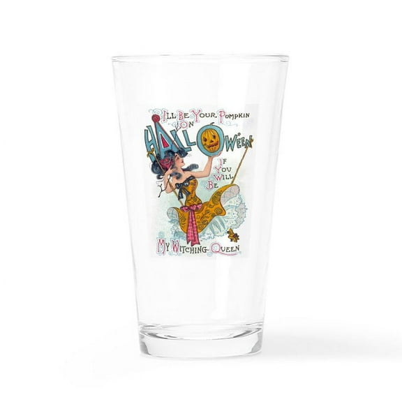 CafePress - Vintage Halloween Witch Pint Glass - Pint Glass, Drinking Glass, 16 oz. CafePress
