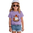 thumbnail image 4 of Xyant Halloween Girls Shirt Ghost Shirts Spooky Season Tees Kids Toddler Short Sleeve Fall Tops Outfits Girls Halloween T Shirt,Size 2-14 Years, 4 of 5