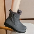 thumbnail image 2 of Xiaoxatg Women's High Top Comfortable Side Zipper Boots Solid Warm Footwear for Winter Season 8 Grey, 2 of 2