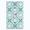 thumbnail image 1 of Metal Light Switch Plate Cover Mandala Teal Floral Pattern Damask MDL106, 1 of 13