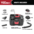 thumbnail image 5 of Hyper Tough 1.5 Gallon Wet Dry Vac, 20V Max, Brushless Motor, Cordless, Battery and Charger Included, 5 of 16