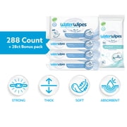 WaterWipes Sensitive Pure & Textured Wipes, 99.9% Water, Unscented & Hypoallergenic, 288 Count + Bonus Pack