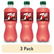 (3 pack) 7UP Caffeine Free Cherry Soda Pop, 20 fl oz, Bottle