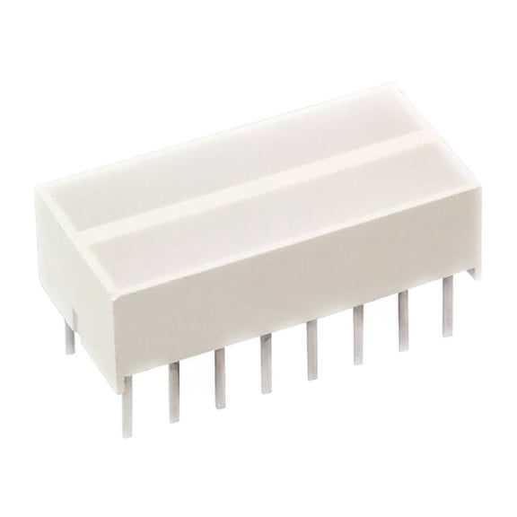 SSB-LX2635IW LED Circuit Board Indicator 2Window 8Chip Red Diffused White Rectangle with Flat Top Through Hole