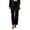 Black, variant on JJHGVB Palazzo Pants Wide Leg Pants Woman Womens Daily Elastic Waist Straight Solid Color Casual Pants Loose Long Pants Barrel Pants Women Women'S Pants Black L