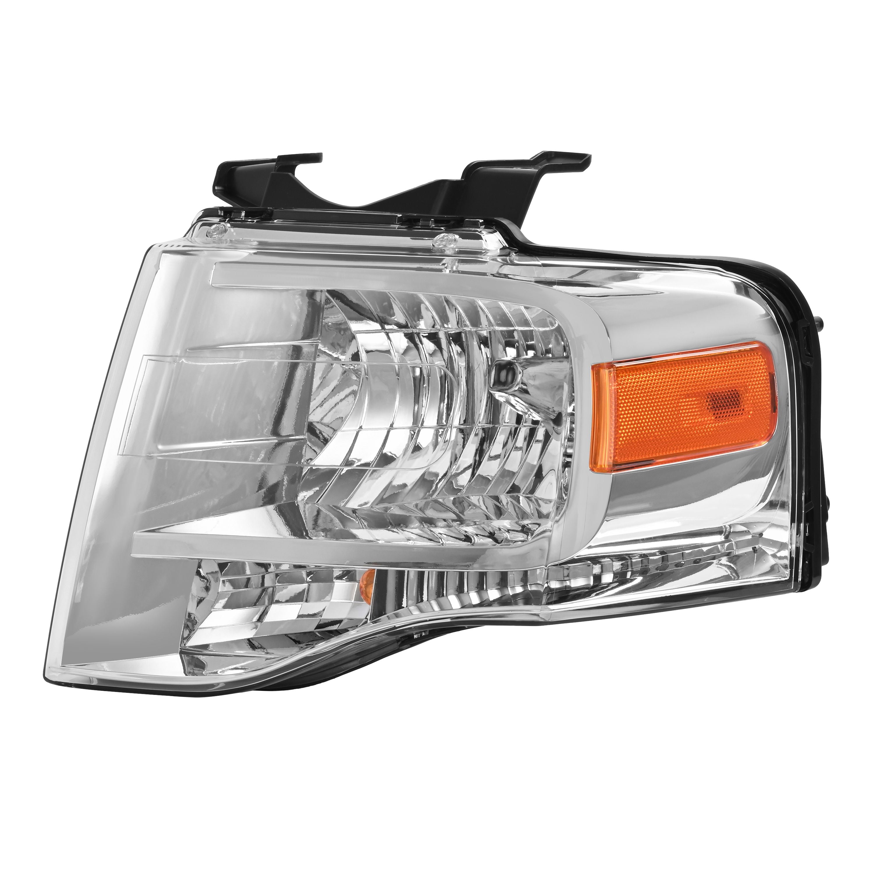 Kojem Left Headlight Assembly for 2007-2014 Ford Expedition Replaces 7L1Z13008BB FO2502226 Halogen Headlamp Front Light Lamp w/Bulb Clear Lens Chrome Housing Driver Side