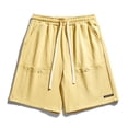 thumbnail image 3 of Men's Flex Cargo Shorts Elastic Waist Drawstring Short Outdoor Casual Workout Lightweight Big and Tall Cargo Short with Multi-Pocket Quick Dry Bermuda Short,Yellow 2XL, 3 of 4