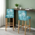 thumbnail image 2 of Teal Palm Tree Bar Stool Covers - Stretch Dining Chair Covers Set of 6, Summer Beach Botanical Coconut Plants Bar Chair Cover Removable Counter Stool Pub Chairs Slipcovers Protectors for Kitchen/Cafe, 2 of 9
