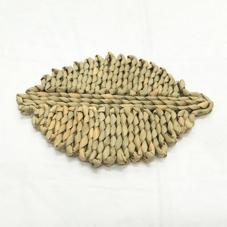 

Woven Coaster Leaf Shaped Coaster Straw Woven Coaster Decorative Coaster for Coffee Table