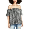 thumbnail image 2 of Rachel Roy Womens Textured Knit Blouse, Black, X-Small, 2 of 2