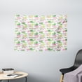 thumbnail image 1 of Luau Tapestry, Hawaiian Flower Branches with Exotic Giant Leaves and Birds Botany Print, Wall Hanging for Bedroom Living Room Dorm Decor, 60W X 40L Inches, Baby Pink Lime Green, by Ambesonne, 1 of 2