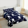 thumbnail image 4 of Homewish Sport Theme Full Size Comforter Sets,Ice Hockey Lover Bedding Comforter Set,White Deepblue Bedding Sets For Girls Kids,Super Cozy Room Decor Reversible,3 Pieces, 4 of 9