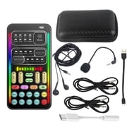 Portable Real-Time Voice Changer Sound Card Set – 8 Voice Effects, 10 Sound Modes, Gaming Voice Changer, Compatible with PC, PS5, Xbox, Switch, Android, and iOS (Black with Box)