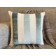thumbnail image 2 of Funda de cojín decorativa HomeCentric azul de 55 x 55 cm (22 x 22 pulgadas). Fundas de cojín de terciopelo a rayas y lino para sofás y sillones, estilo patchwork moderno - Velvet Band Ice, 2 of 8