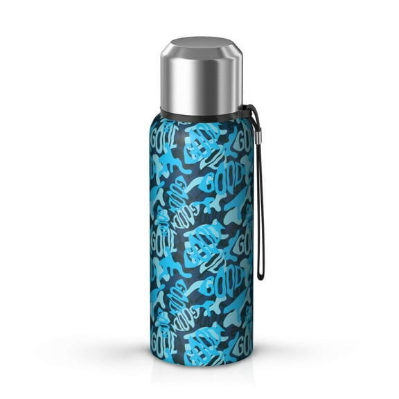 Camouflage 20oz Stainless Steel Thermal Bottle with Tea Filter and Cup Lid, Vacuum Insulated Coffee Mug with 316L Inner Liner, Leakproof Travel Thermos for Office, Commute & Outdoor