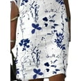 thumbnail image 4 of DYMADE Women Fashion Casual Stand Collar Button Sleeve Printed Dress Mini A-Line Dress, 4 of 4