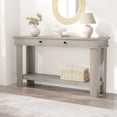 thumbnail image 2 of BeesClover 54Inch Entryway Long Console Table with Drawers, Wooden Rectangular Entryway Table w/Open Storage Shelf, Sofa Table Behind Couch, Farmhouse Entry Foyer Table for Hallway, Living Room, 2 of 8