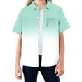 thumbnail image 4 of WOYY Little Boys Gradient Beach Shirt Loose Short Sleeve Button Down Shirt, Sizes 3-13, 4 of 4