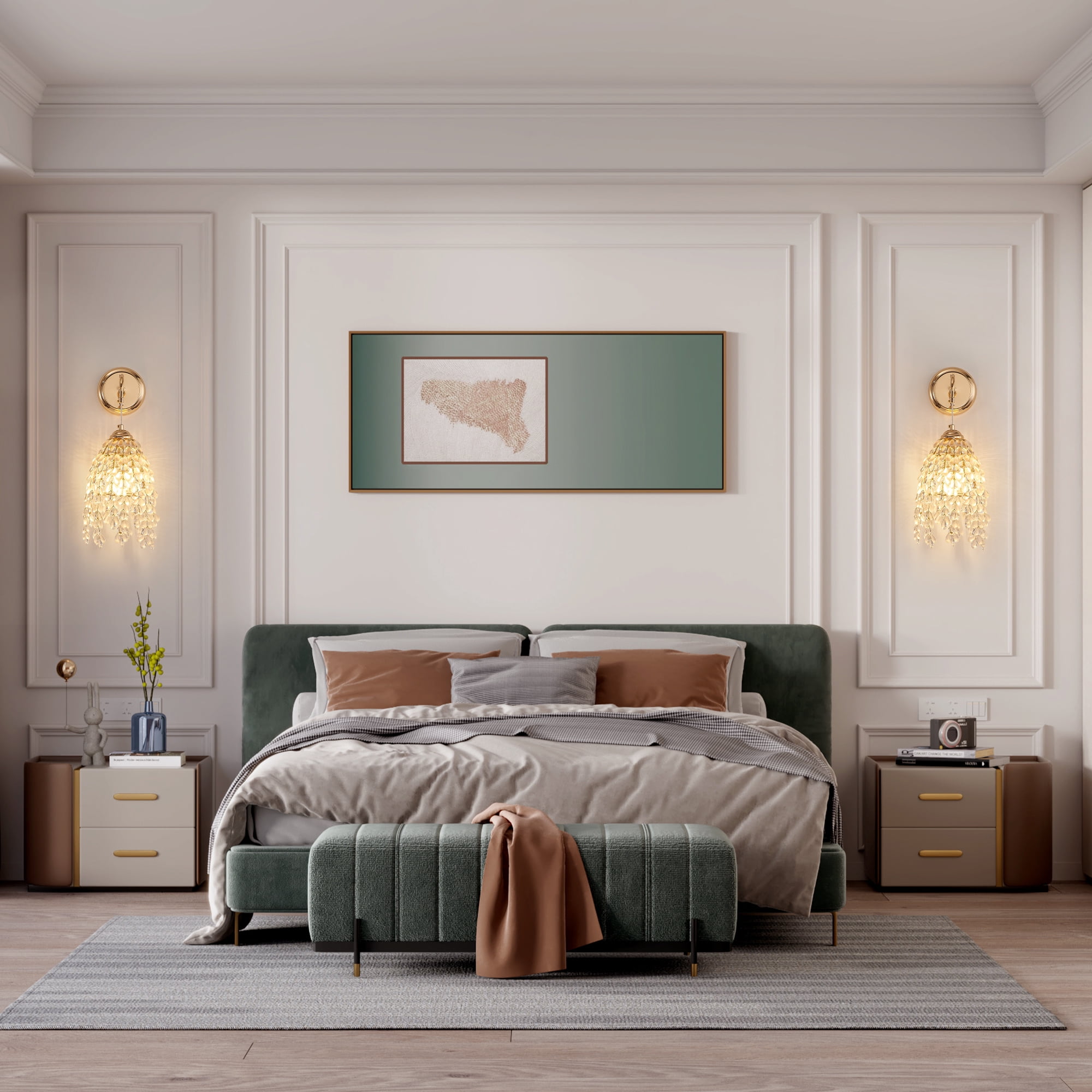 Wall Sconces Set of Two,Wall Light Fixtures for Living Room Hallway Corridor and Bedroom,0-60W Max Excluding Light Sources E12*2