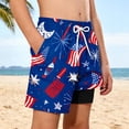 thumbnail image 4 of ZACPNCV Boys Swim Trunks with Compression Liner Kids Quick Dry Bathing Suit Summer Swim Shorts 5-14 Years for Independence Day Multicolor 5-6 Years, 4 of 9