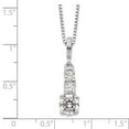 thumbnail image 4 of Auriga 925 Sterling Silver Rhodium-plated 3 Stone Micro Pav‚ CZ Necklace with 2 Inch Extender for Women 20", 4 of 6