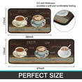 thumbnail image 3 of 2 Piece Coffee Kitchen Decor Rugs Set, Farmhouse Country Kitchen Rugs and Mats Non Skid Washable Absorbent Kitchen Accessories Decoration Floor Mats 17"x47"+17"x30", 3 of 6