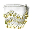 thumbnail image 2 of White Women's Belly Dance Hip Scarf Carnival Sequin Tassel Waist Chain Chiffon with Sequins, Triangle Shawl Tassels Belly Dancing Waist Scarf Belt for Performance, Costume, & Festival One Size, 2 of 4