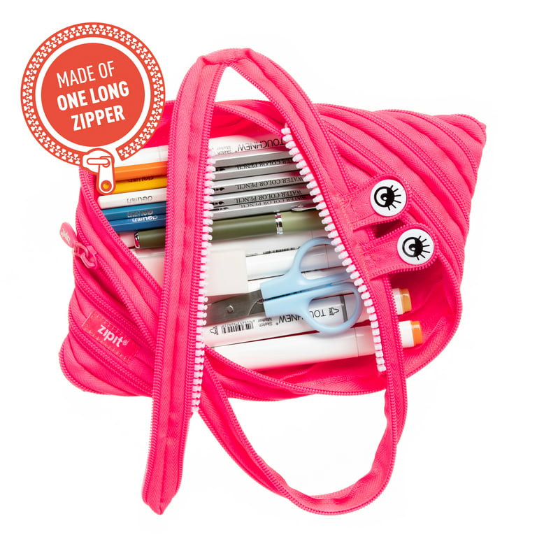 ZIPIT Monster Pencil Case for Girls | Pencil Pouch for School, College and  Office | Pencil Bag for Boys and Girls (Pink)