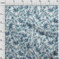 thumbnail image 3 of oneOone Georgette Viscose Medium Blue Fabric Tropical Leaf With Abstract Texture Quilting Supplies Print Sewing Fabric By The Yard 42 Inch Wide, 3 of 4