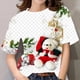 thumbnail image 1 of Camiseta navideña para mujer, camisetas de manga corta con cuello redondo 3d para niñas, moda de Corea, camisetas de Navidad para mujer, ropa de gran tamaño para mujer 2024, 1 of 5