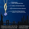 thumbnail image 2 of Gem Stone King 0.41 Ct Blue Tanzanite G/H Lab Grown Diamond 14K Yellow Gold Pendant with Chain, 2 of 6