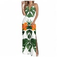 thumbnail image 2 of Babysbule Women's Halter Sleeveless Strap Tunic Jumpsuit Printed Elastic Waist Backless Slit Wide Leg Beach Party Overalls, 2 of 6