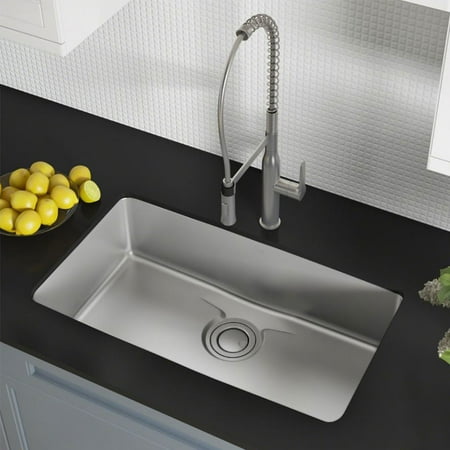 Kraus Dex 33 Inch Undermount Single Bowl Stainless Steel Kitchen Sink 2 Pack