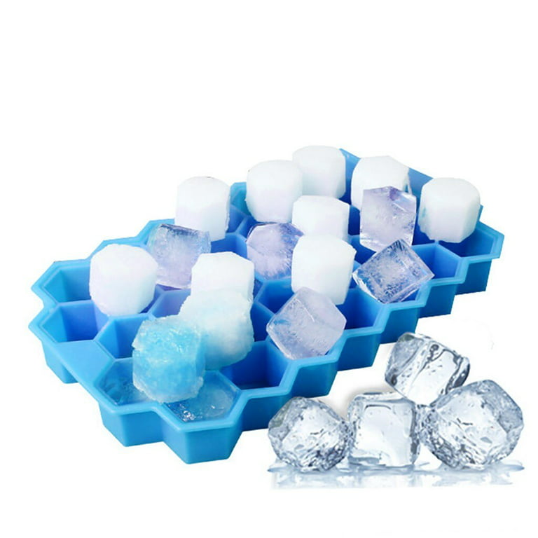  AYI&AYEE Silicone Ice Cube Trays with Lids - 2 Pack - 15  Cavities 1 2/5 inch (2 tbsp / 30ml / 1 fl oz) Square Ice Cubes Baking Molds  - BPA