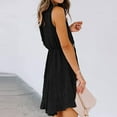 thumbnail image 4 of Mefallenssiah Women Chiffon Pom V-Neck Sleevless Drawstring Short Skirt Dress, 4 of 6