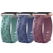 GEAK Compatible with Fitbit Versa 2 Bands for Women Sunflower Engraved Silicone Bands for Fitbit Versa/Versa SE/Versa Lite