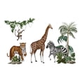 thumbnail image 1 of Pegatinas de pared de animales de la selva, decoración de pared, papel tapiz de PVC moderno para fiestas, mural extraíble para oficina, baño y puerta 90x30cm con cebra, 1 of 9