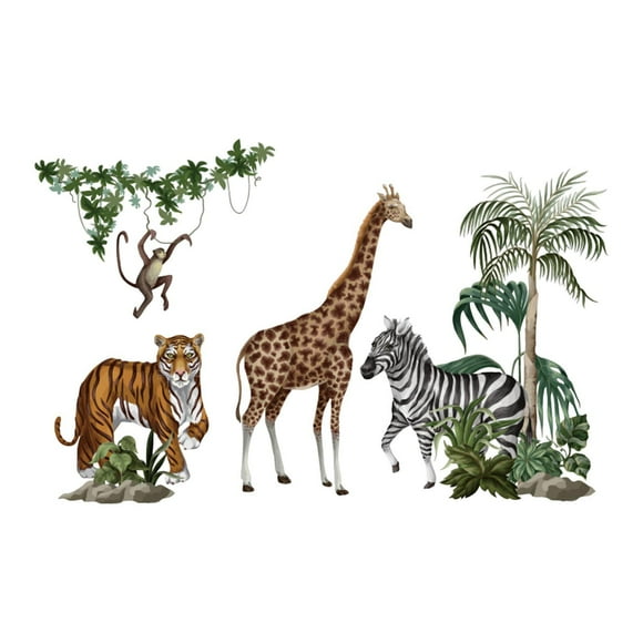 Lipstore Animals Giraffe Zebra Wall Stickers Art Cartoon Wall Decals Nursery Decoration 90x30cm with Zebra