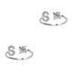thumbnail image 3 of Jumpingount Anillo abierto con letras mayúsculas, anillos de compromiso para mujer, para interior y exterior, fiesta de viaje, maquillaje decorativo, Letra S 2piezas Jumpingount CBP104107, 3 of 5