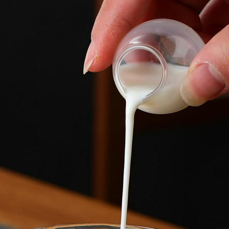 Suclain 8 Pcs Glass Creamer Pitcher Transparent Milk Pourer Mini Milk Pitcher Small Glass Pitcher Mini Carafe Coffee Mug Coffee Pot Cre