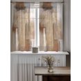 thumbnail image 4 of Brown Painting Tier Curtains 45 Inch Length,Sheer Curtains for Bedroom Living Room,Modern Abstract Retro Art Aesthetics Rod Pocket Voile Drapes Kitchen Curtains Small Half Window 27.5"x45" 2 Panels, 4 of 7
