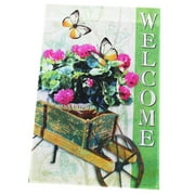 Garden Accents Butterfly Wheelbarrow Welcome Flag - By Ganz (No Stand)