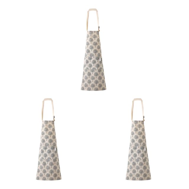 Cateissary Delantal ajustable de gran capacidad de bolsillo baberos de cocina patrón de árbol para hornear delantales de limpieza del Type1 NO1
