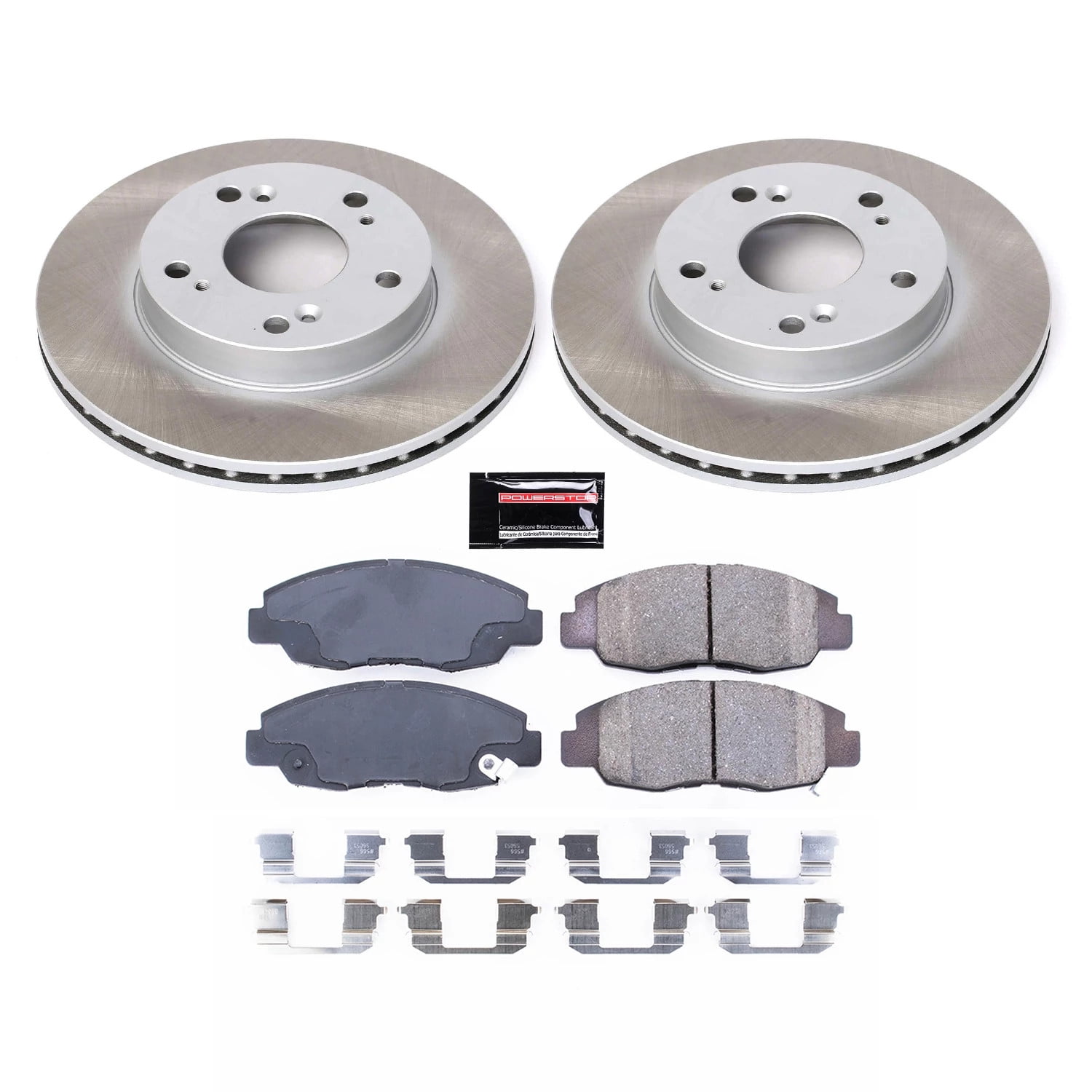 PowerStop Front Semi-Coated Rotor and Low-Dust Ceramic Brake Pad Kit SC2384