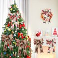 thumbnail image 2 of 2 piezas de lazos para árbol de Navidad para decoración de árbol de Navidad, lazos artesanales para interiores y exteriores (beige+color natural) ER, 2 of 5