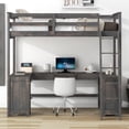 thumbnail image 1 of YOPTO - Cama Tipo Loft de tamaño Individual con 2 cajones y estantes de Almacenamiento, Marco de Cam, 1 of 7