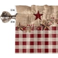 thumbnail image 5 of Western Farm Rooster Curtain Tier and Valance Set Texas Stars Kitchen 3 Piece Rod Pocket Short Window Curtains-24'''' L,Rustic Check Small Window Treatment Tiers for Half Cafe Windows/Bedroom/Bathroom, 5 of 5