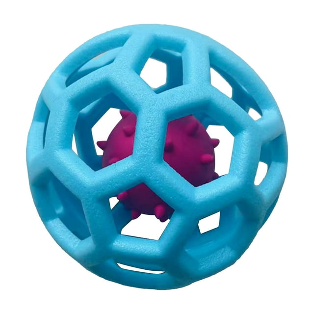 Pelota Hueca para Perros, Juguete Divertido, Interactivo, Resistente a Las mordeduras, Masticar, Pelota de Juguete para Mascotas para Perros, Gatos, Mascotas, Azul