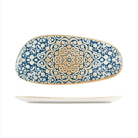 Alhambra 14" x 7" x h:1" Organic Decorated Porcelain Platter