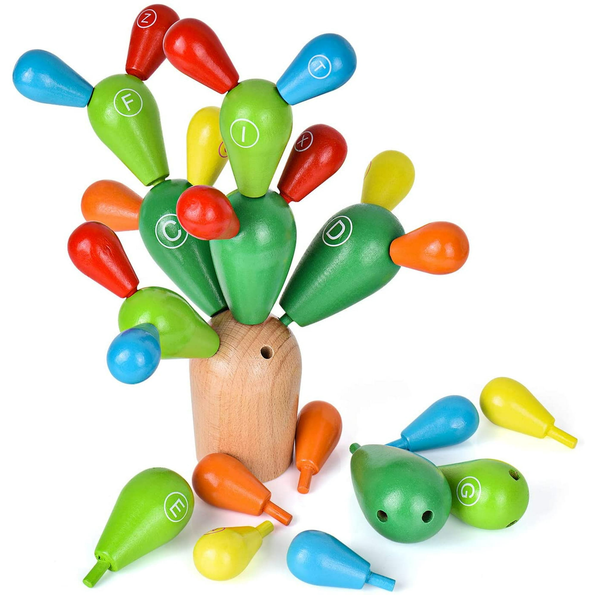 Balance Cactus Montessori Wood for Children, Wooden Blocks Toys Cactus  Construction Toys Mosaic Educational Demolition Toys for Boys and Girls -  Walmart.ca